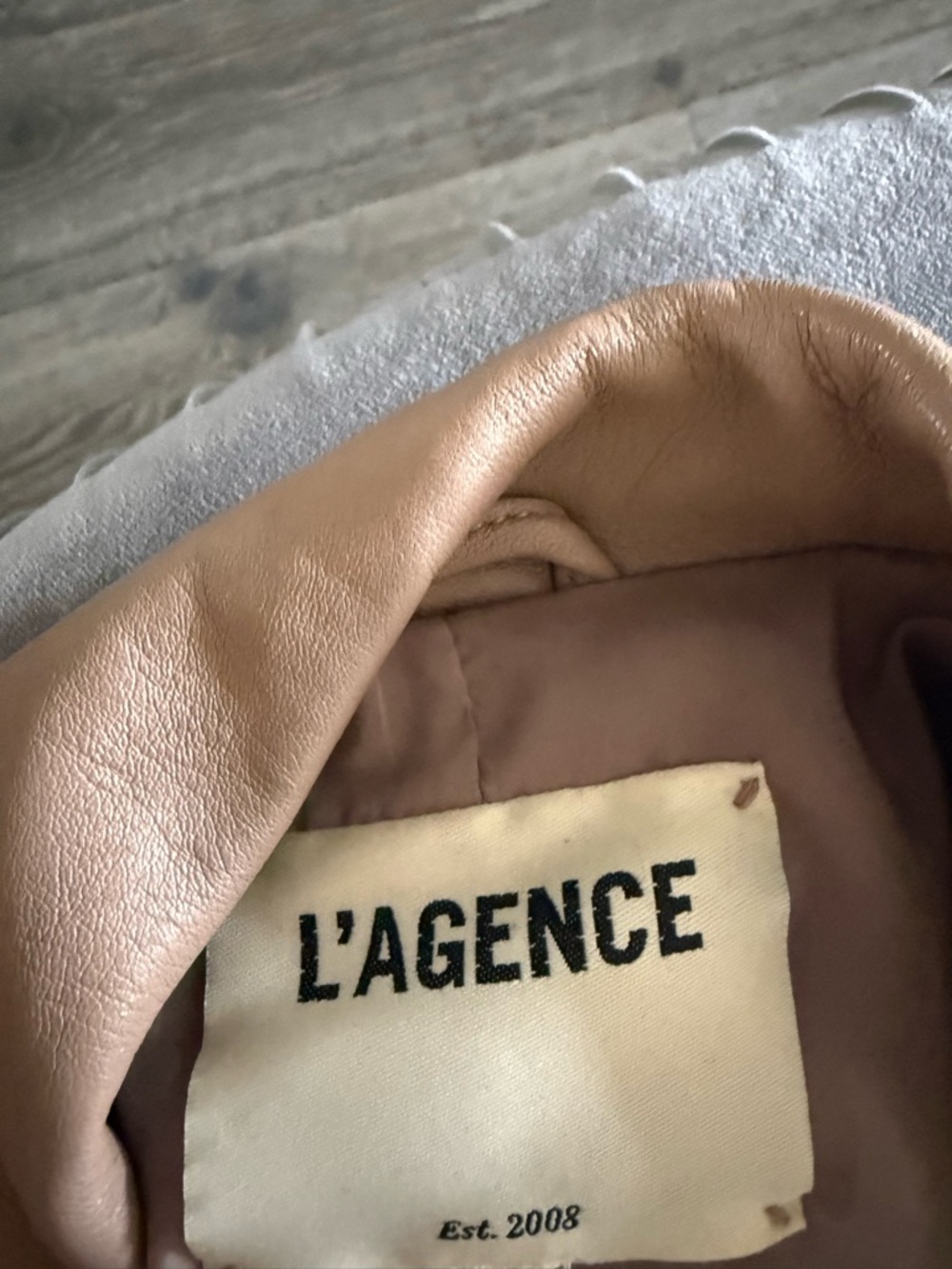 L'AGENCE Billy Belted  Leather Moto Jacket with Gold Hardware - Picture 2 of 5